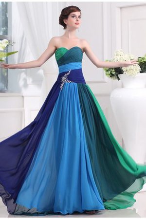 Ärmelloses Sweep train Normale Taille Prinzessin Ballkleid aus Chiffon - Bild 1