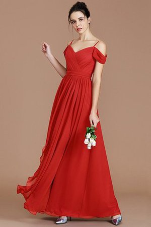 Prinzessin Chiffon Ärmelloses Schulterfreier Ausschnitt Bodenlanges Brautjungfernkleid - Bild 29