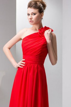 Chiffon Ein Schulter schlichtes bodenlanges luxus Brautjungfernkleid mit Blume - Bild 5