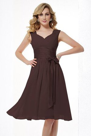 Robe demoiselle d'honneur simple plissé grandes bretelles avec zip en chiffon - Photo 10