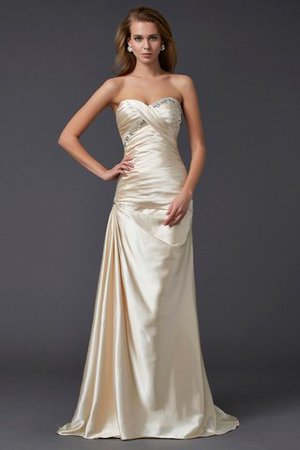 Perlenbesetztes Ärmelloses Normale Taille Reißverschluss Anständiges Abendkleid - Bild 1