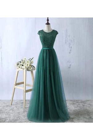 Abito da Sera A-Line Principessa in Tulle Lungo Senza Maniche - Foto 1