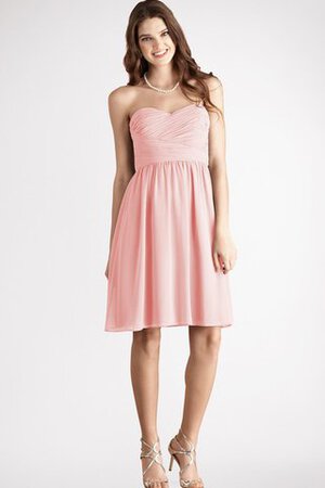 Robe demoiselle d'honneur bref en chiffon ruché col en forme de cœur - Photo 23