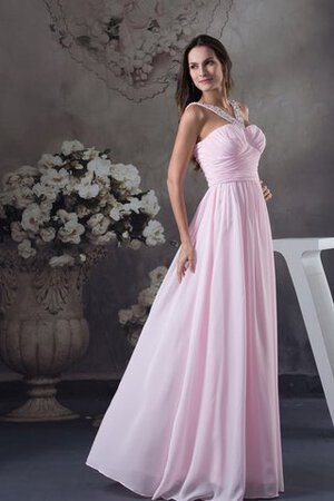 Robe de soirée longue plissé en chiffon entrecroisé avec perle - Photo 8