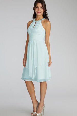 Chiffon Juwel Ausschnitt kurzes Brautjungfernkleid mit Perlen - Bild 12
