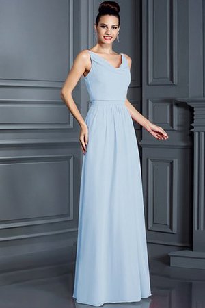 Robe demoiselle d'honneur longue de princesse en chiffon fermeutre eclair a-ligne - Photo 16