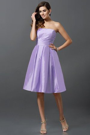 Robe demoiselle d'honneur courte naturel manche nulle a-ligne au niveau de genou - Photo 19