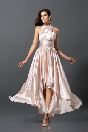 Robe demoiselle d'honneur bref satin comme soie asymétrique de fourreau haut bas - Photo 3