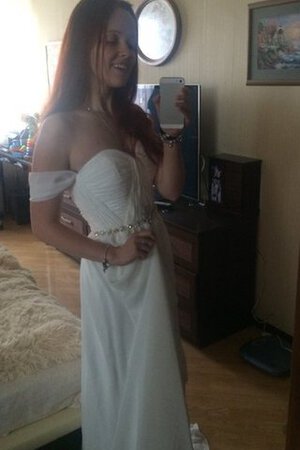 Strand Sweep train Perlenbesetztes legeres romantisches Brautkleid mit Gürtel - Bild 4