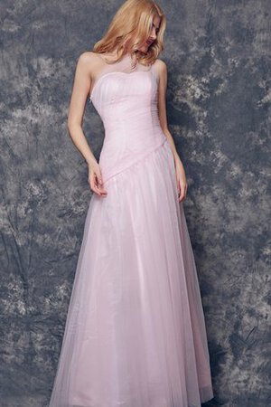 Abito da Damigella Lungo Senza Maniche lusso A-Line monospalla in Tulle - Foto 4