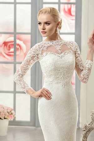 Vestido de Novia de Abalorio de Escote con cuello Alto de Apliques de Cola Corte - Foto 3