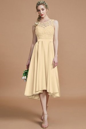 Robe demoiselle d'honneur bref naturel de princesse avec sans manches ligne a - Photo 11