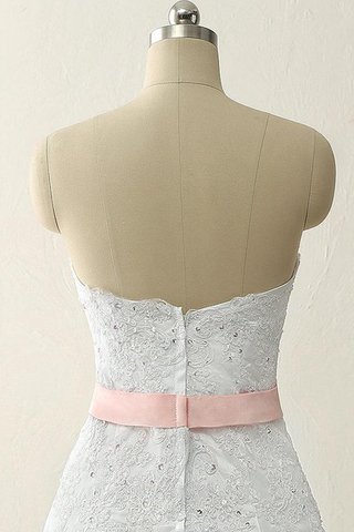 A linie Sweep Zug bodenlanges langes Brautkleid mit Herz-Ausschnitt mit Perlen - Bild 2