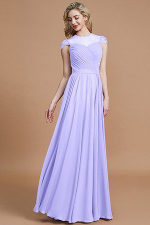 Robe demoiselle d'honneur naturel avec chiffon ligne a de princesse jusqu'au sol - Photo 22