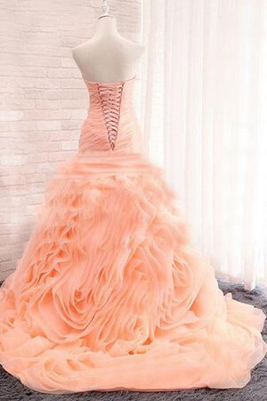 Robe de mariée pendant de sirène cordon jusqu'au mollet en organza - Photo 2