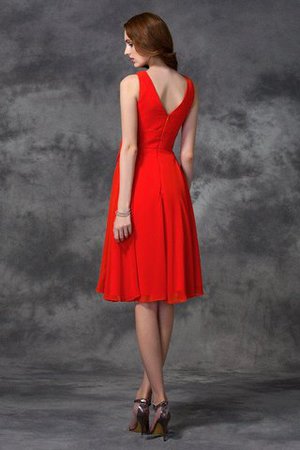 Abito da Damigella Naturale Principessa in Chiffon A-Line Cerniera - Foto 30