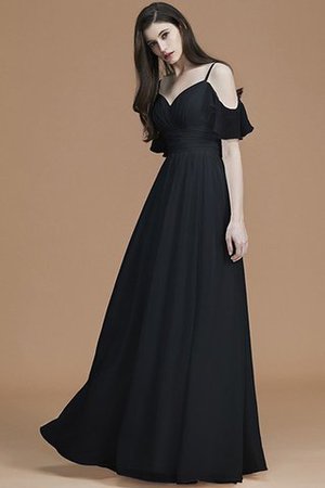 Abito da Damigella Senza Maniche A Terra Principessa A-Line in Chiffon - Foto 9