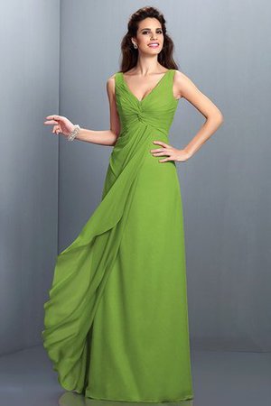 Robe demoiselle d'honneur longue plissage ligne a avec chiffon grandes bretelles - Photo 14