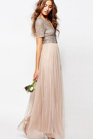 Robe demoiselle d'honneur eclaté mode plissé facile en tulle - Photo 3