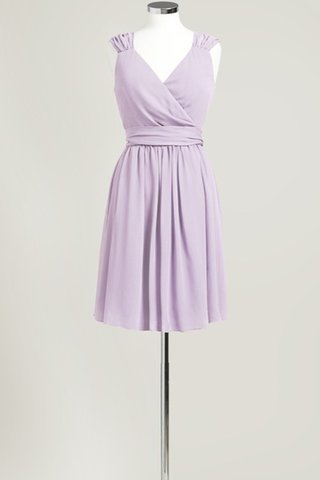 Robe demoiselle d'honneur bref v encolure avec sans manches ligne a - Photo 2