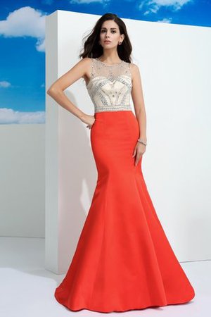 Normale Taille Reißverschluss Sittsames Bodenlanges Abendkleid aus Satin - Bild 3