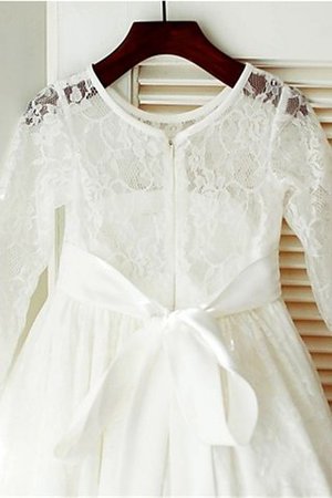 Prinzessin Schaufel-Ausschnitt A-Line Blumenmädchenkleid mit Blume mit Bordüre - Bild 5