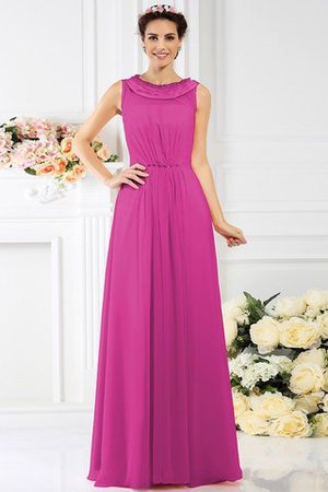 Abito da Damigella Alta Vita con Perline in Chiffon A Terra A-Line - Foto 10