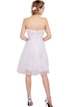 Chiffon A-Linie plissiertes normale Taille Jugendweihekleid mit Reißverschluss ohne Ärmeln - Bild 5