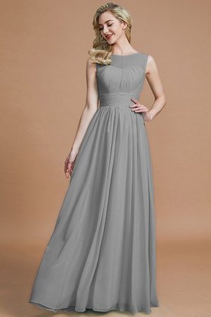 A-Line Ärmelloses Prinzessin Bodenlanges Brautjungfernkleid mit Schaufel Ausschnitt - Bild 32