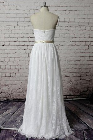 Robe de mariée naturel col en forme de cœur ceinture avec sans manches avec ruban - Photo 3