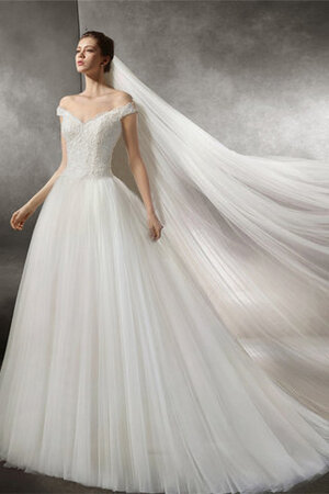 Klassisches Tolle Bezauberndes Brautkleid ohne Ärmeln mit Applike - Bild 2