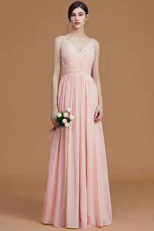 Abito da Damigella A Terra Naturale Principessa in Chiffon A-Line - Foto 27