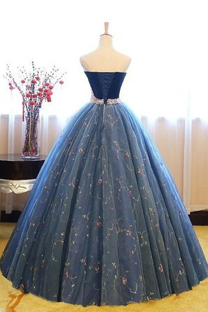 Verlockend Perlenbesetztes Normale Taille Bodenlanges Abendkleid mit Herz-Ausschnitt - Bild 2