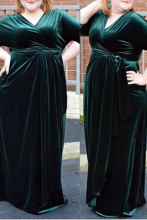 Gerüschtes Natürliche Taile Halbe Ärmeln Enganliegendes Ärmelloses Ballkleid - Bild 1