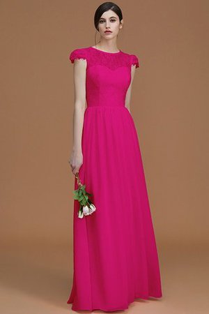 A-Linie Normale Taille Reißverschluss Bodenlanges Brautjungfernkleid mit Bordüre - Bild 17