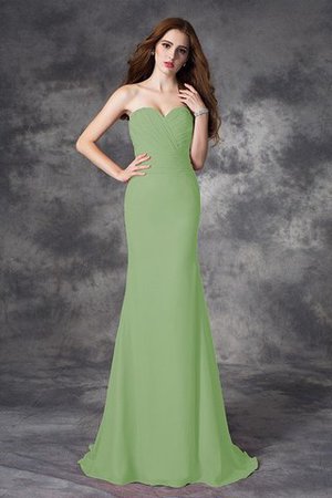 Robe demoiselle d'honneur longue naturel de sirène avec chiffon ruché - Photo 26