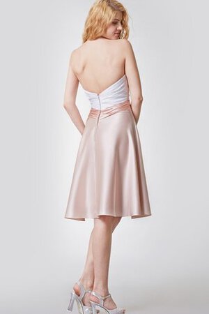 Robe demoiselle d'honneur courte romantique ruché de bustier a-ligne - Photo 3