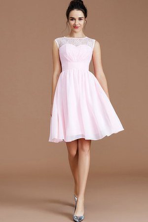 Chiffon A Linie Normale Taille Herz-Ausschnitt Mini Brautjungfernkleid - Bild 5