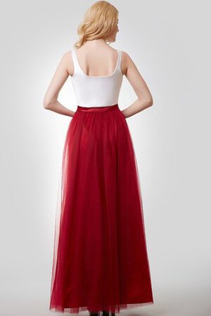 Tüll Ärmelloses Satin einfaches Brautjungfernkleid mit Schleife mit Gürtel - Bild 3