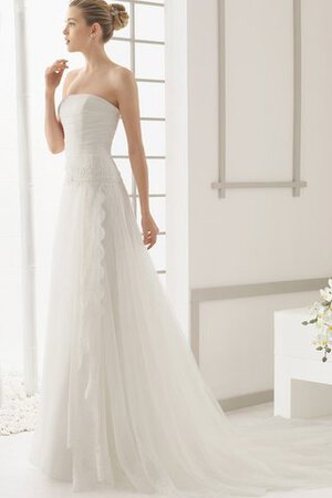 Sencillo Vestido de Novia en Encaje de Bordado de Drapeado de Sala - Foto 1