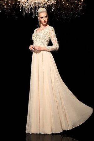 Robe de soirée intemporel longue en chiffon fermeutre eclair a-ligne - Photo 3