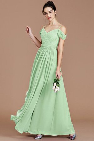 Prinzessin Chiffon Ärmelloses Schulterfreier Ausschnitt Bodenlanges Brautjungfernkleid - Bild 32