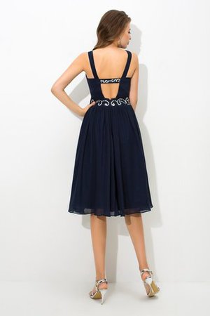 Breiter Träger Chiffon Ärmelloses Kurzes Cocktailkleid mit Spaghettiträger - Bild 2