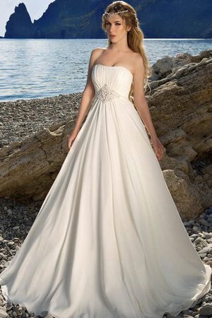 Abito da Sposa Naturale senza spalline A Terra Semplice A-Line a Spiaggia - Foto 1