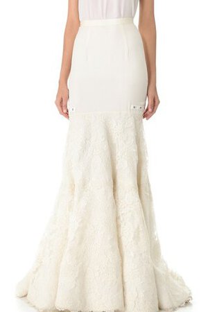 Robe de mariée long col en forme de cœur ceinture avec perle manche nulle - Photo 2