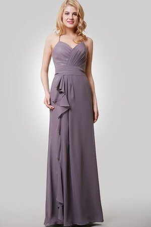 Robe demoiselle d'honneur sexy à la mode avec fronce avec chiffon avec sans manches - Photo 1