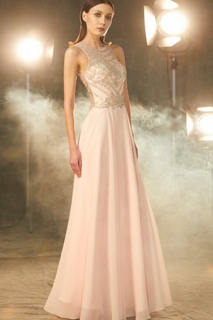 Prinzessin Ärmelloses Normale Taille Abendkleid mit Schaufel Ausschnitt aus Chiffon - Bild 4