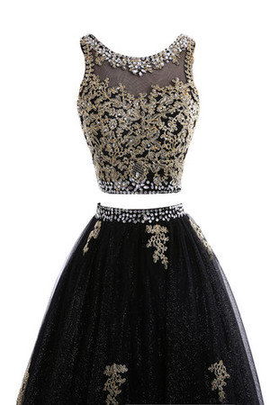 Halle Ärmelloses formelles exklusive Ballkleid mit Bordüre mit natürlicher Taille - Bild 2