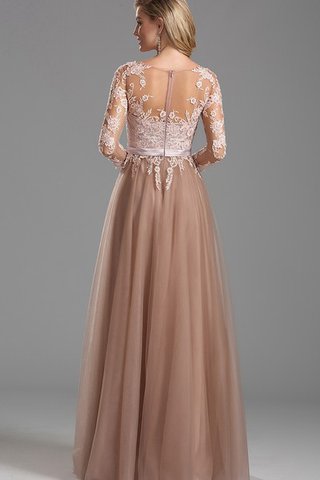 Zeitloses Bateau Ausschnitt Empire Taille Spitze Abendkleid mit Schleife mit Gürtel - Bild 2