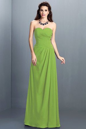 Abito da Damigella Senza Maniche A-Line in Chiffon A Terra con Festone - Foto 14
